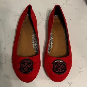 Red Suede Women's Flats